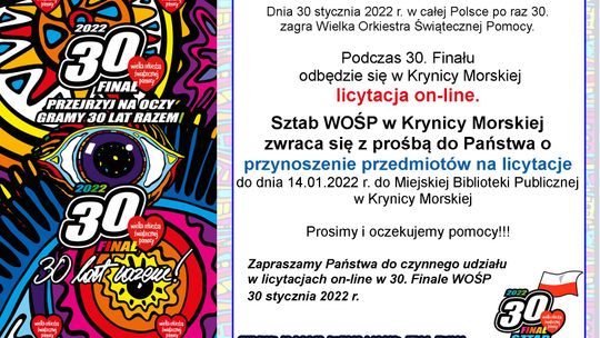 Sztab WOŚP w Krynicy Morskiej zbiera przedmioty na licytację