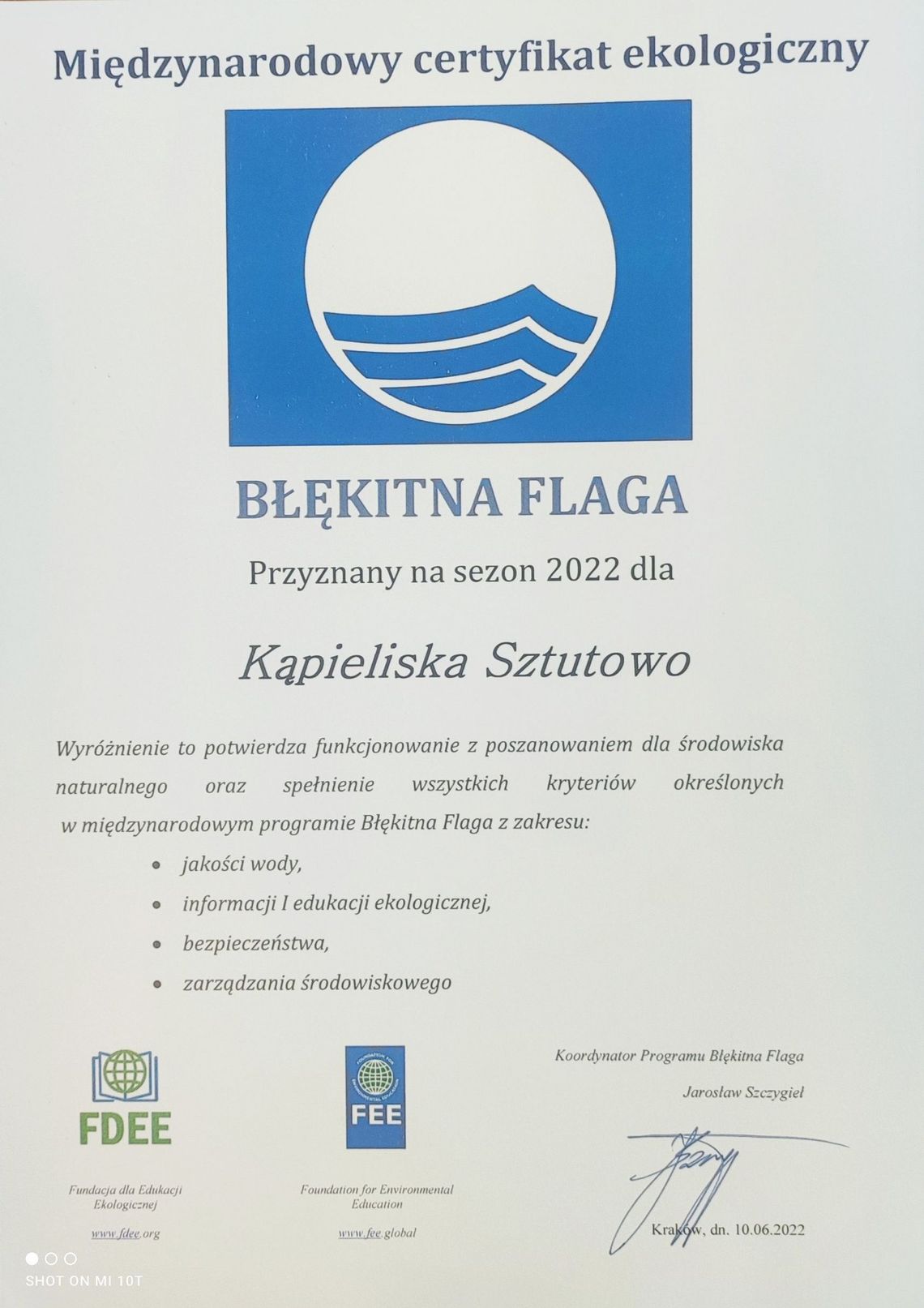 Błękitna Flaga w Sztutowie i Kątach Rybackich