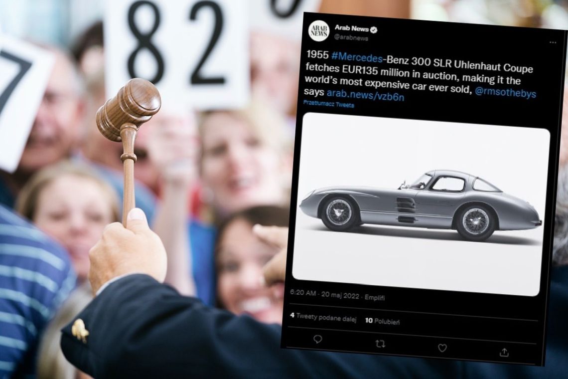 Mercedes z 1955 roku sprzedany za rekordową kwotę. Teraz to najdroższe auto świata!